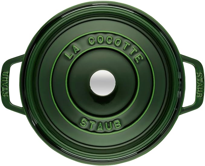 Staub Cast Iron 7-qt Round Cocotte - Basil, Made in France