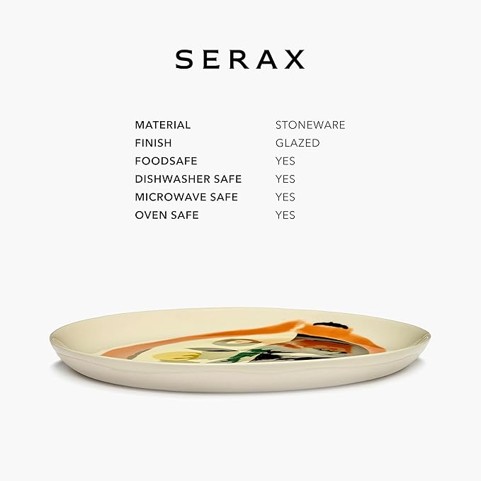 Appetizer Plate | Feast tableware by Ottolenghi | 2 Starter Plates | Stoneware Dinnerware Set in mixed color | luxury Dishware Set for Dinner at Home, Party | Kitchen Sets