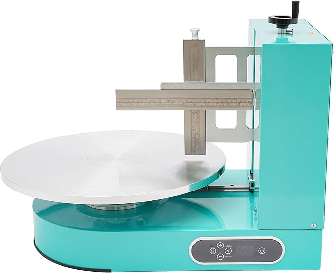 Automatic Cake Decorating Machine, Electronic Cream Coating Spreading Smooth Machine with Graduated Scraper 0-320RPM Rotating Speed,Cake Bread Spreader Machine for 4-16inch Cakes,Green