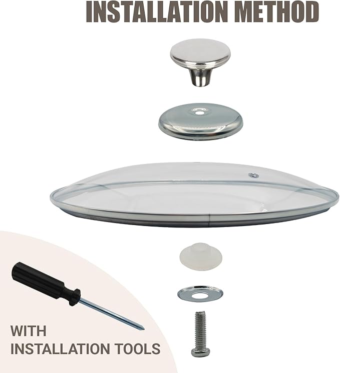 6.5 Inch Pan Lid for Frying Pan, Skillet, 4mm Clear Tempered Glass, Compatible with Dishwasher and Ovens
