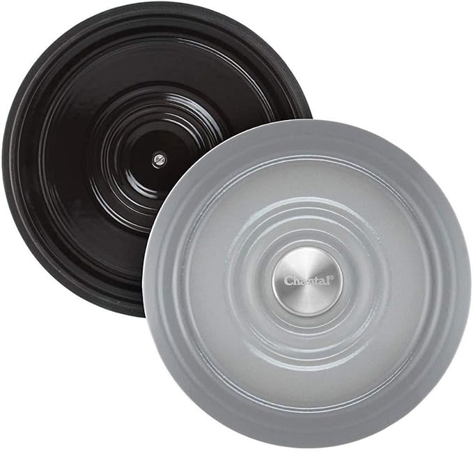 Chantal Enameled Cast Iron Cookware, 3 pc Set, Fade Grey