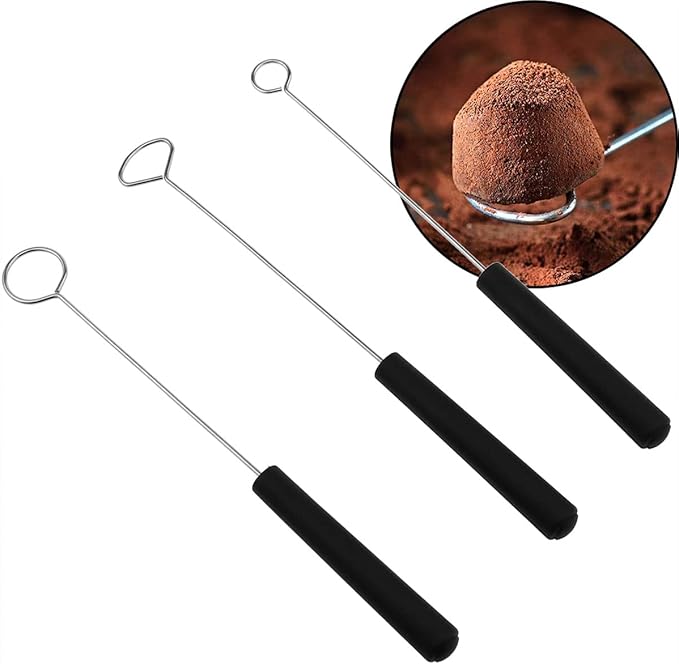 AYLIFU 6-piece Packs Stainless Steel Candy Dipping Tool Chocolate Dipping Fork Spoon Set Baking Supplies DIY Baking Decoration Tool set