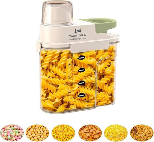 Cereal Containers Storage with Pour Spout Airtight Food Storage Containers Cereal Dispenser Sealed Kitchen Canisters for Nuts Flour Sugar Beans Dry Food, BPA Free (1800ml Green)
