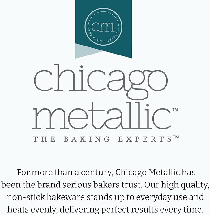 Chicago Metallic Professional 3-Piece Round Cake Pan Set of 6, 8, 10 inch Premium Nonstick Bakeware, Heavy-Weight Carbon Steel for Even Baking, Perfect for Layer Cakes