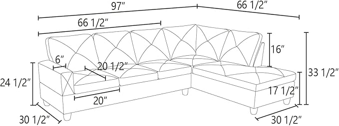 NicBex L Shaped Couch Sectional Couches for Living Room 2 Pieces Modern Sectional Sofa with Right Chaise Sectional Couch with Solid Frame for Living Room, Microfiber, Brown