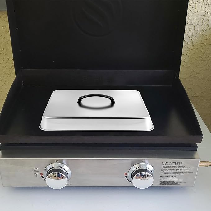 Rectangular Basting Cover, Stainless Steel Grill Cover Lid for Melting Cheese or Steaming Food, 13"(L) x 11.2"(W) x 2.5"(H), 2 Pack