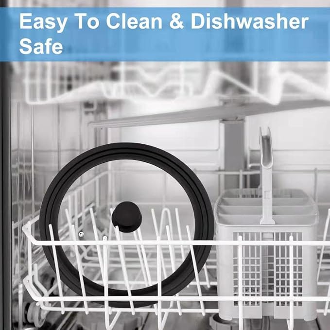 BEATURE Universal Tempered Glass Lid with Heat Resistant Silicone Rim - Fits 9.5" - 11" Diameter Cookware, Replacement Lid for Frying Pan and Cast Iron Skillet