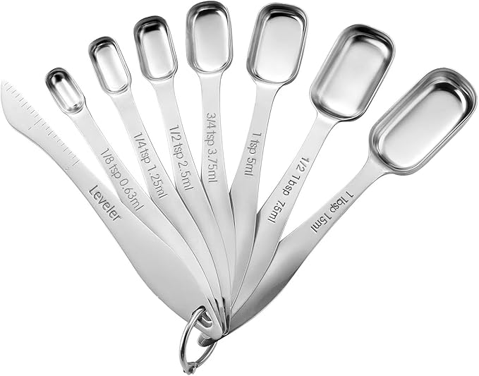 Spring Chef Stainless Steel Measuring Spoons Set of 13 with Leveler, Metal Teaspoon & Tablespoon Measuring Spoons for Cooking & Baking, Fits in Spice Jars, Kitchen Gadgets for Dry & Liquid Ingredients