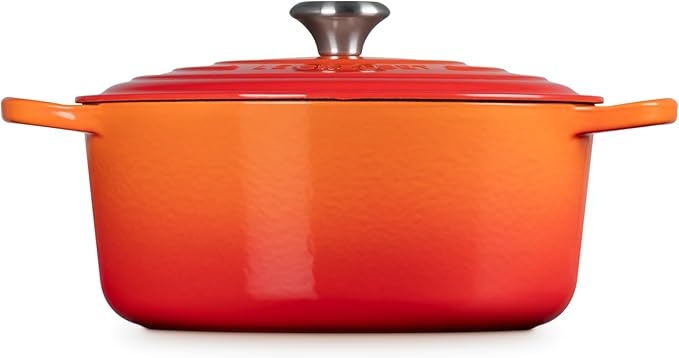 Le Creuset Enameled Cast Iron Signature Round Dutch Oven, 7.25 qt., Flame