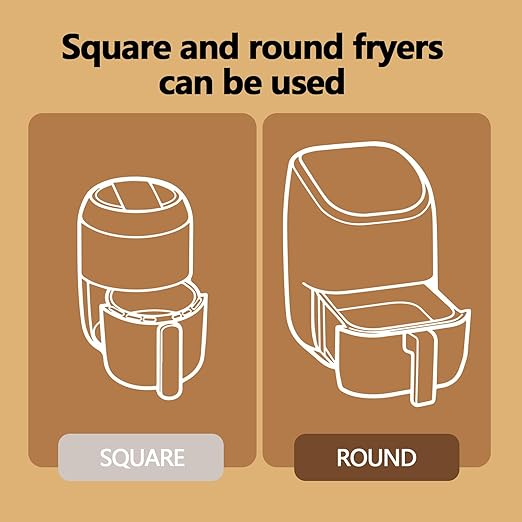 150 Pack 8.5 Inch Air Fryer Liners, Parchment Paper Sheets for Air Fryer Basket, Non-Stick, Disposable, Unbleached, Heat Resistant, Fits 5-8QT Air Fryers, Oil-Free & Healthy Cooking(Bottom size: 7in)