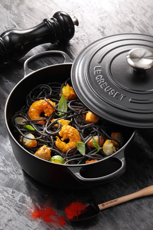 Le Creuset Enameled Cast Iron Signature Round Dutch Oven, 7.25 qt., Licorice