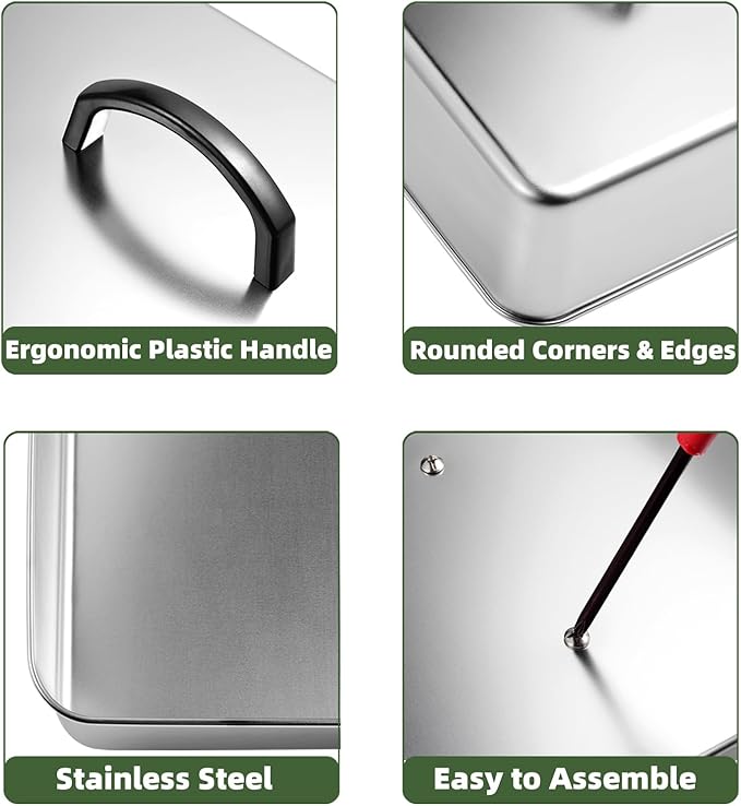 Rectangular Basting Cover, Stainless Steel Grill Cover Lid for Outdoor Cooking, 13"(L) x 11.2"(W) x 2.5"(H), Cheese Melting Dome, Keeps Cooked Food Warm, 1 Pack