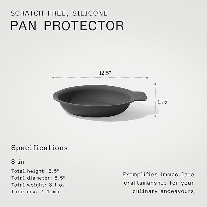 Made In Cookware - 8" Frying Pan Protector - Molded Silicone - Dishwasher Safe - Graphite