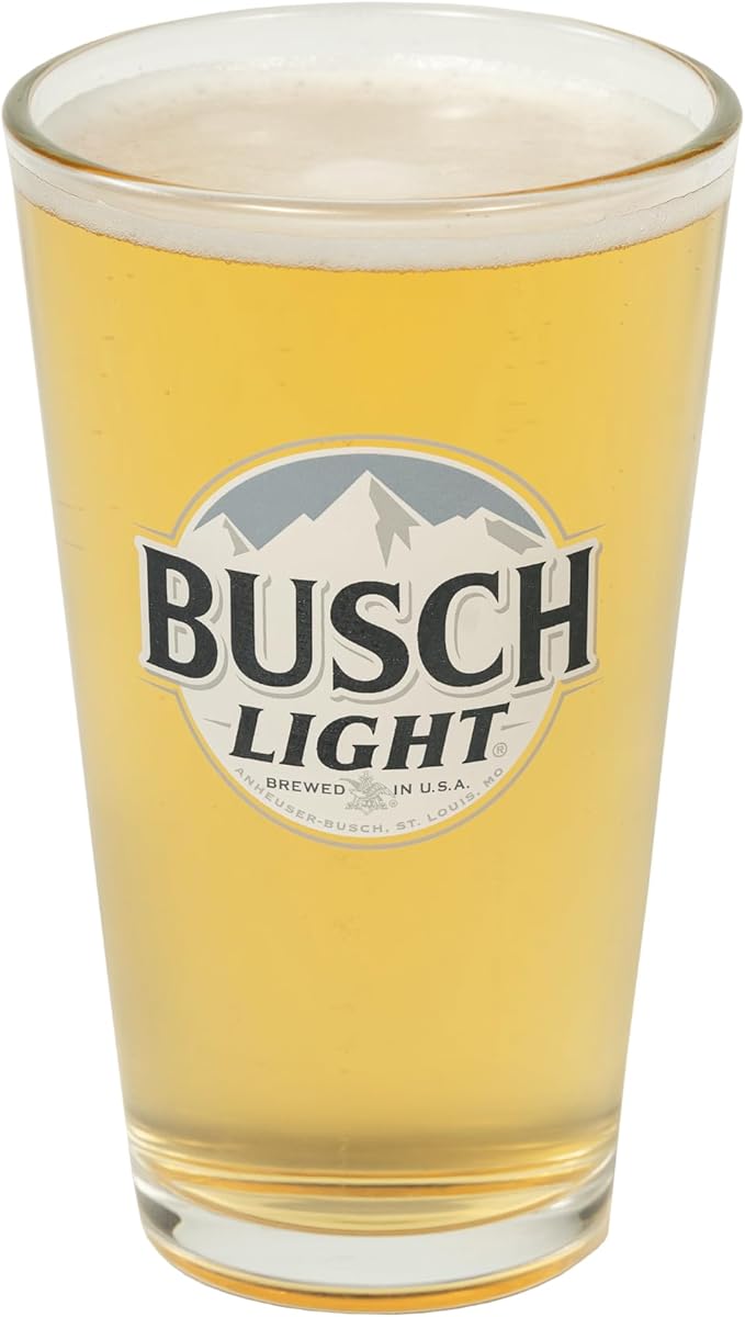 LORD'S ROCKS Busch Light Beer Glasses 16oz Pint Glass - Set of 4 Authentically Licensed Compatible