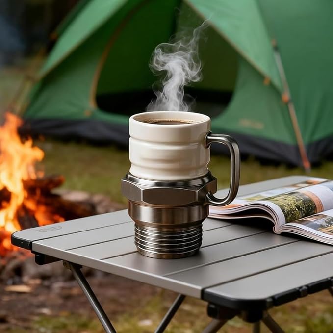 Spark Plug Mug, Unique Creative Design Travel Coffee Mug, Ceramic Travel Coffee Mugs, Engine Spark Plug Design, Funny Car Enthusiast Gift for Mechanics Auto Enthusiasts Collectors(1pc)