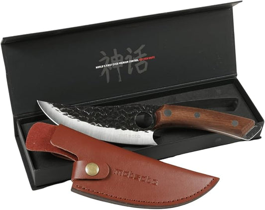 Matsato Chef Knife with Premium Leather Sheath – Japanese Steel Kitchen Knife for Home & Cooking, Christmas Gift Set for Men or Women, Kitchen Gift for Chefs