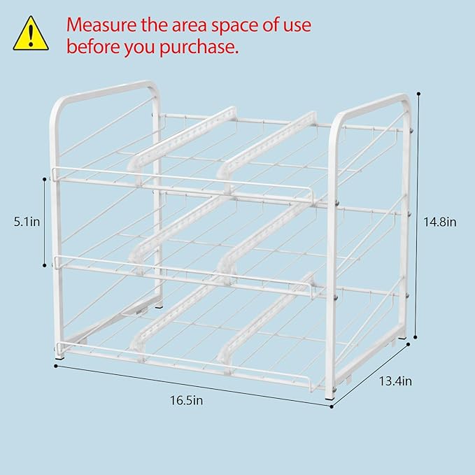 BTY Can Organizer for Pantry Stackable Can Rack Organizer 2 Pack Stacking Can Storage Dispensers 3 Tier Small Space Holds up to 36 Cans for Pantry, Kitchen, Cabinet White