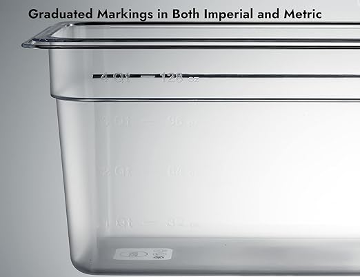 CURTA 6 Pack NSF Food Pans, 1/3 Size 6 Inch Deep, Commercial Polycarbonate Plastic Clear Freezer-Safe