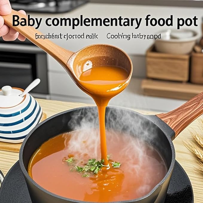 2 Quart Nonstick Sauce Pan with Lid, Nonstick Saucepan with Pour Spout, Small Pots for Cooking with Handle for All Cookers, Stove, Induction, Gas, Non Toxic (Granite, Black)