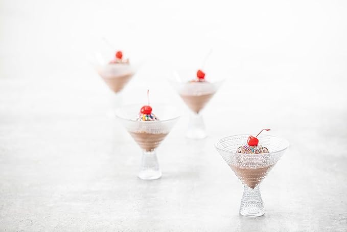 Fortessa Jupiter Beaded Hobnail Glass, 11.5 Ounce Martini (Set of 2), Clear