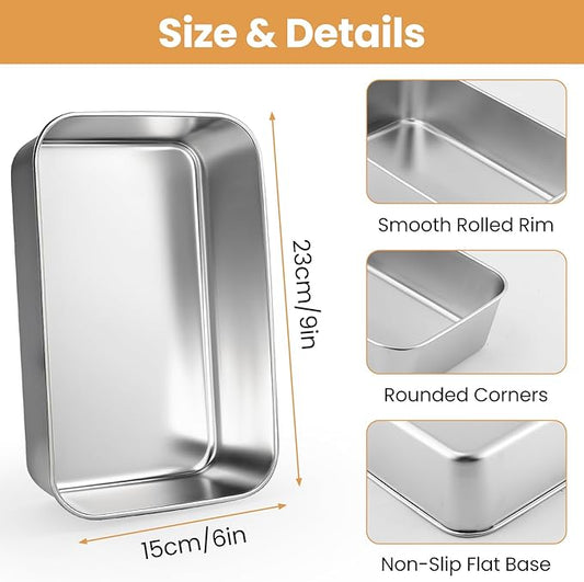 8 Pcs Loaf Pans Set, 9 x 6 Inch Stainless Steel Bread Baking Pan, Loaf Toast Baking Pans, Sandwich Bread Pan for Homemade Breads Meatloaf Cake, Oven & Dishwasher Safe