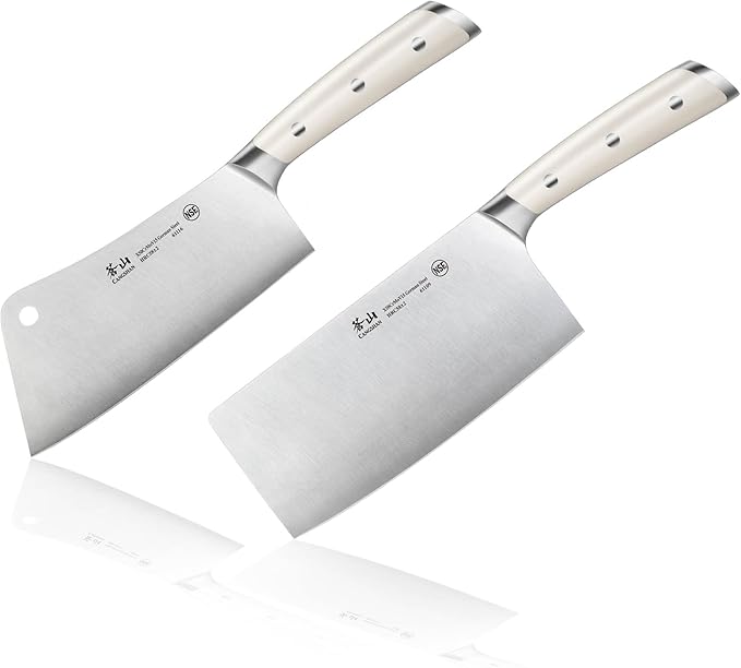 Cangshan S/S1 Series German Steel Forged Chinese Cleaver Set (White)