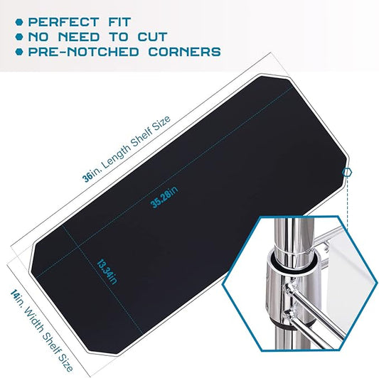 BRIAN & DANY Wire Shelf Liner 14" X 36", Heavy Duty Shelf Liners for Wire Shelving, Waterproof Protector Mats, Set of 5, Black