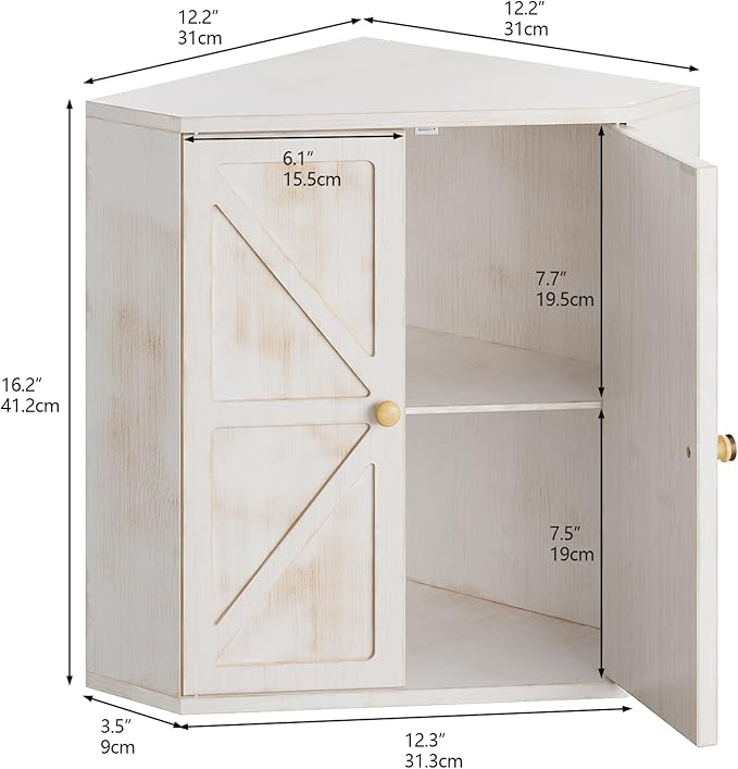 Corner Bread Box for Kitchen Counter Double Layer Bamboo Bread Storage Container Large Capacity Bread Storage Bin Farmhouse Breadbox Organizer