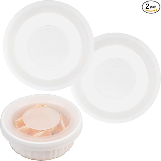 Silicone Lids for CorningWare 16-Ounce Round Dish, 2 Pack Reusable Covers for CorningWare Baking Dish (Dishes not Included) Dishwasher & Microwave & Freezer Safe