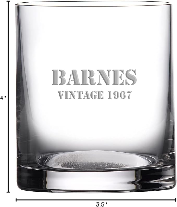 Waterford Marquis Personalized Moments Double Old Fashioned Glasses, Set of 4 Custom Engraved Crystal Whiskey/Rocks Glasses for Bourbon, Scotch, Liquor, Home Bar Accessories
