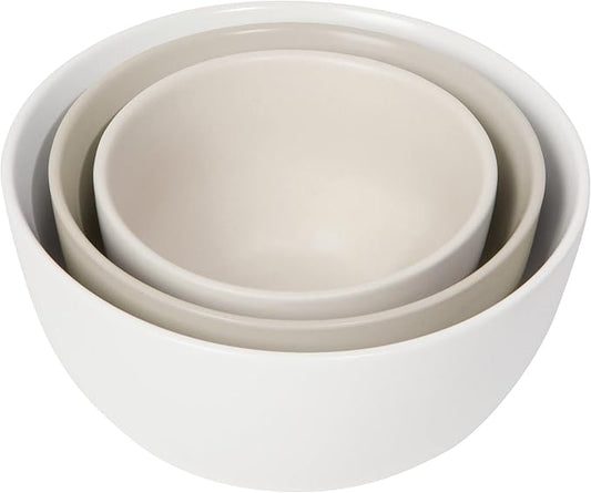 Now Desgns Nesting Prep Bowls, Set of 3, Matte White