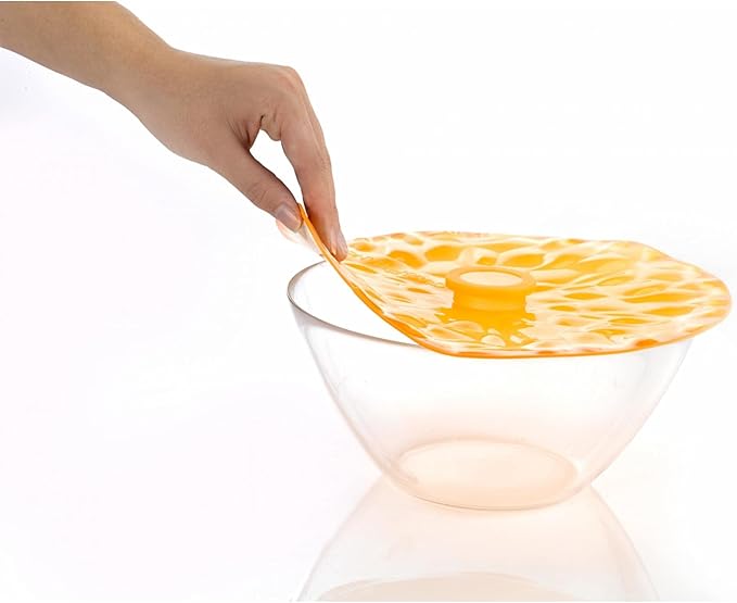Charles Viancin - Orange Silicone Lid for Food Storage and Cooking - 11''/28cm - Airtight Seal on Any Smooth Rim Surface - BPA-Free - Oven, Microwave, Freezer, Stovetop and Dishwasher Safe