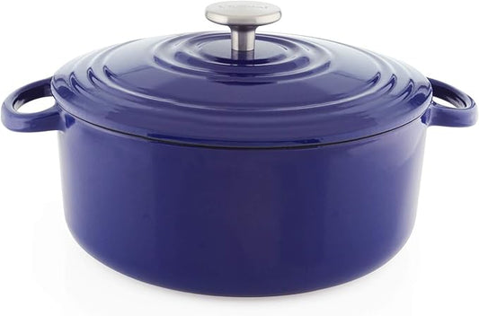 Chantal Cast Iron Dutch Oven, 5 qt, US Formulated Premium Enamel, Cobalt Blue