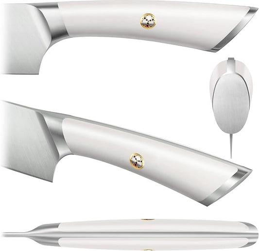 Cangshan ELBERT Series German Steel Forged 5" Serrated Utility Knife (White)