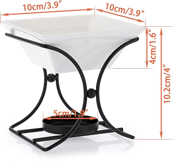 Ceramic Butter Warmer Set, Fondue Pot Melting Pot Set, Melt Hot Pot Bowl Set For Cheese Chocolate Butter Caramel