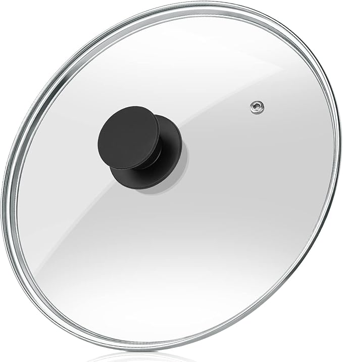 Wadaza Pan Lid 13 Inch - Tempered Glass Pot Lid - Oven Safe Replacement Glass Lid for Frying Pan Wok Pot Skillet