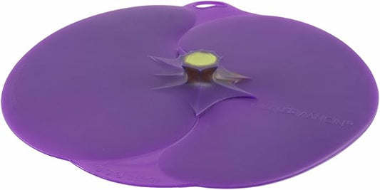 Charles Viancin - Eggplant Silicone Lid for Food Storage and Cooking - 8''/20cm - Airtight Seal on Any Smooth Rim Surface - BPA-Free - Oven, Microwave, Freezer, Stovetop and Dishwasher Safe