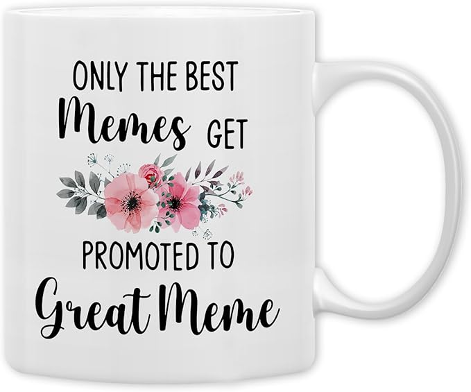QASHWEY Great Meme Gifts Mug, Great Grandma Gifts, Great Meme to Be Gift Coffee Mug, Pregnancy Announcement Gift for Memes New Great Grandma GreatMeme, Promoted to GreatMeme CoffeeCup Ceramic 11oz