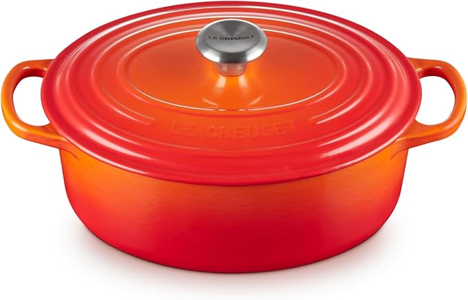 Le Creuset Enameled Cast Iron Signature Oval Dutch Oven, 2.75 qt., Flame