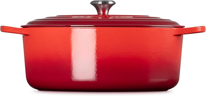 Le Creuset Enameled Cast Iron Signature Oval Dutch Oven, 9.5 qt., Cerise