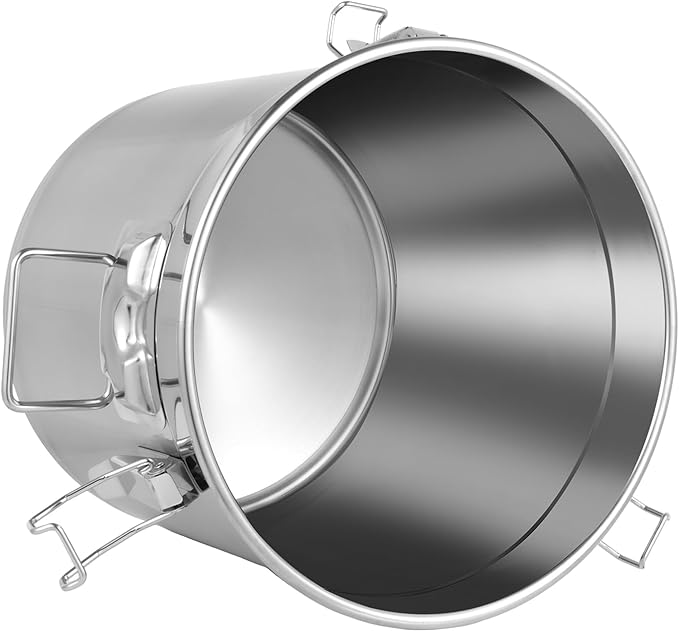 304 Stainless Steel Storage Containers with Lid, 33L/8.7gal Airtight Canister with Locking Clamps Multi-Purpose Kitchen Storager Bucket Food Jar, for Rice Cereal Flour Coffee Beans Milk (33L)
