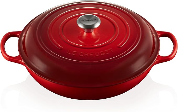 Le Creuset Enameled Cast Iron Signature Braiser, 5 qt., Cerise