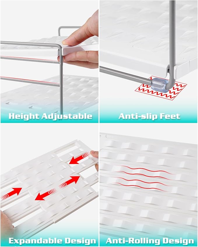 Water Bottle Organizer Holder for Cabinet, 3 Tier Expandable Water Bottle Storage Rack for Tumbler Travel Mug Cup Kitchen Pantry Organization and Storage for Stanley Cup