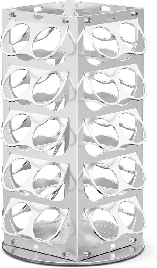 K Cup Holder, Coffee Pod Holder for Keurig – 360° Rotating Aluminum Coffee Organizer for Countertop,Saving Design with Anti-Slip Base for Kitchen or Office,Capacity of 40 Pods,Silver