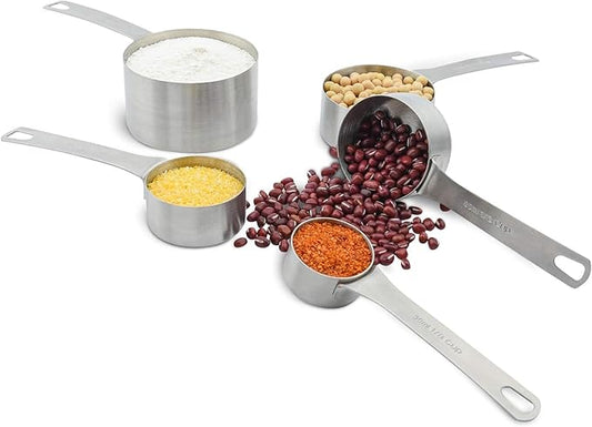 Smithcraft Stainless Steel Measuring Cups Set 18/8(304) Steel Material Heavy Duty 5 Measuring Cups and 1 Ring Set of 6