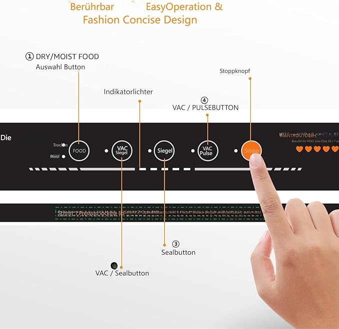 MegaWise Vacuum Sealer Machine | 80kPa Suction Power| Bags and Cutter Included | Compact One-Touch Automatic Food Sealer with External Vacuum System | Dry Moist Fresh Modes for All Saving needs