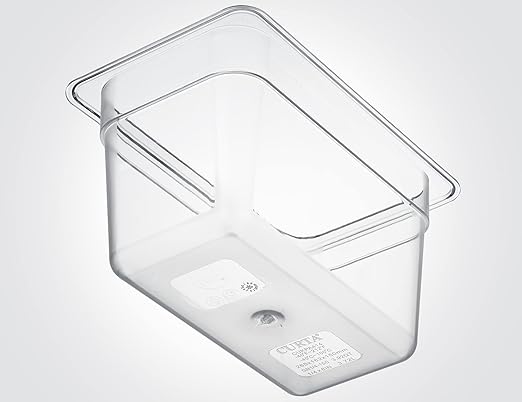 CURTA 6 Pack NSF Food Pans, 1/4 Size 6 Inch Deep, Commercial Polycarbonate Plastic Clear Freezer-Safe