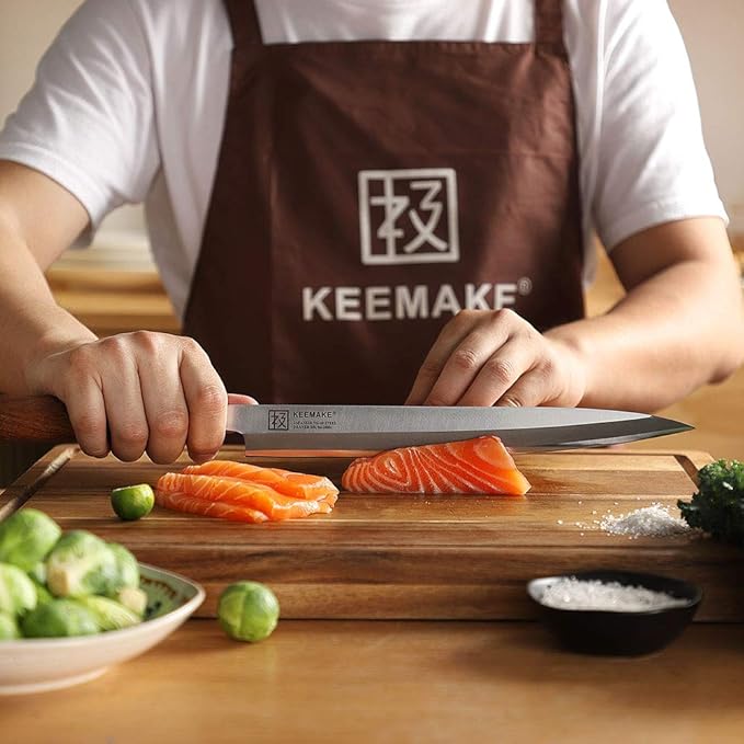 KEEMAKE Sashimi Knife Japanese - 10.5 inch Sushi Knife VG10 Stainless Steel Single Bevel Blade, Perfect Rosewood Handle Yanagiba knives
