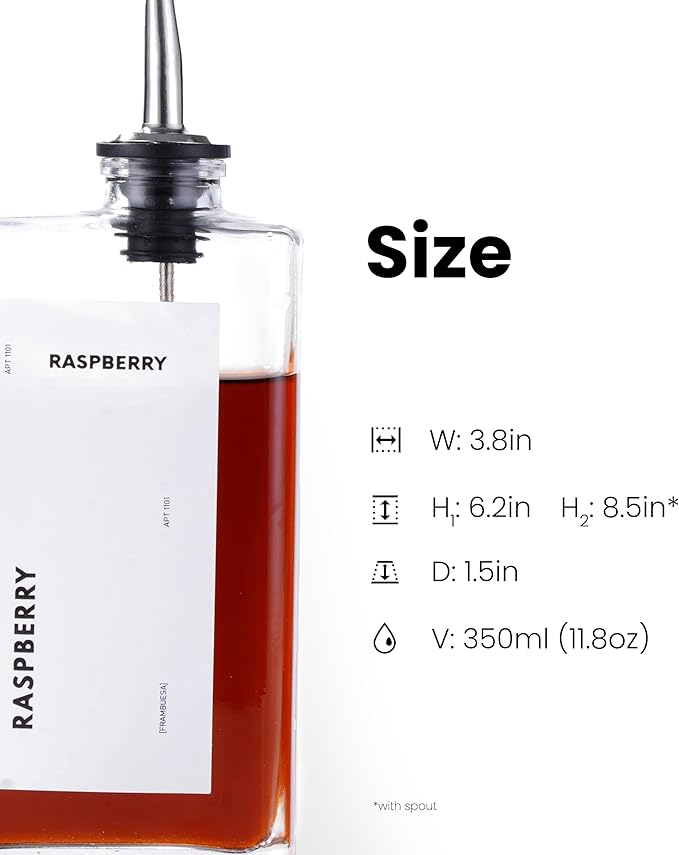 Olive Oil Dispenser for Kitchen, Cooking Oil and Vinegar Dispenser Set, Olive Oil Bottle, Soy sauce bottle, coffee syrup holder - 4 pcs, Silver