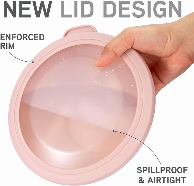 COOK WITH COLOR Mixing Bowls with TPR Lids - 12 Piece Plastic Nesting Bowls Set includes 6 Prep Bowls and 6 Lids, Microwave Safe Mixing Bowl Set (Pink Ombre)